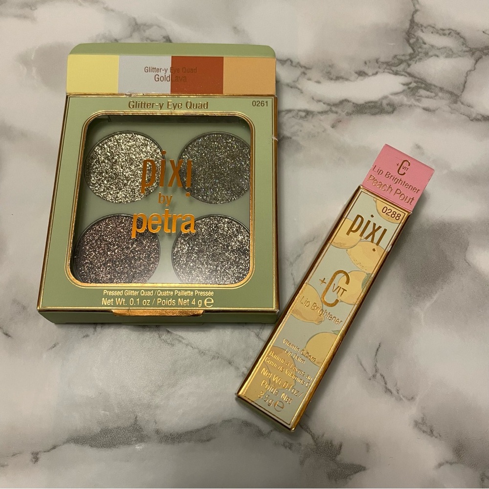 Pixi Glitter-y Eye Quad & Vitamin C Core Lip Balm